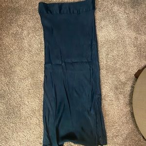Anthropologie Midi Blue Silk Skirt